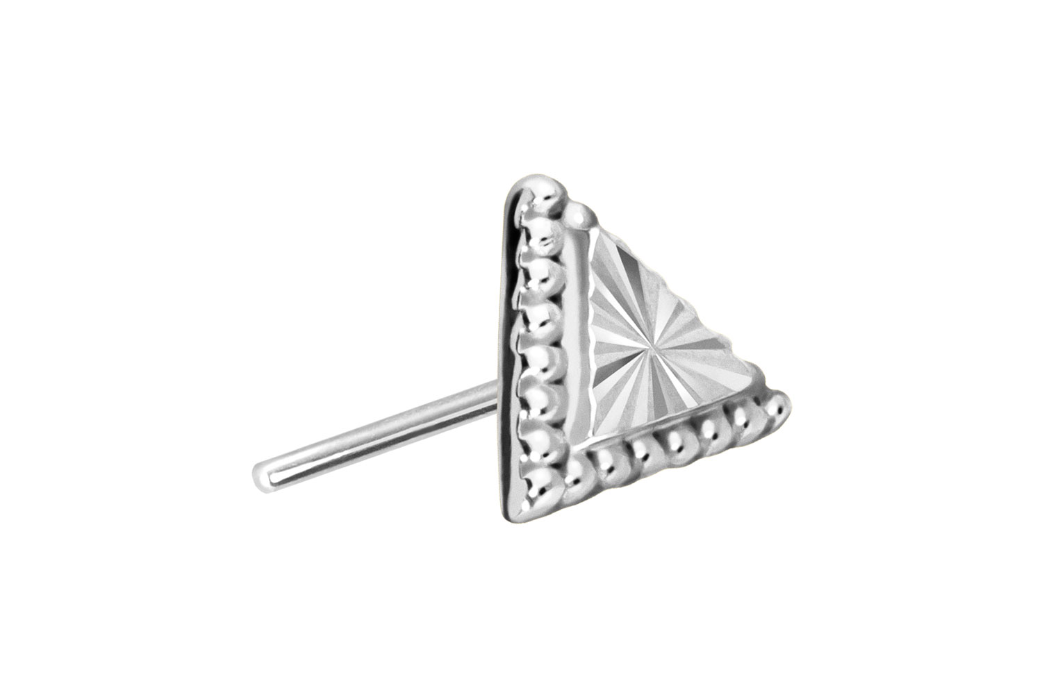 14 Karat Gold Aufsatz mit Titan Push Pin DREIECK von Piercingline